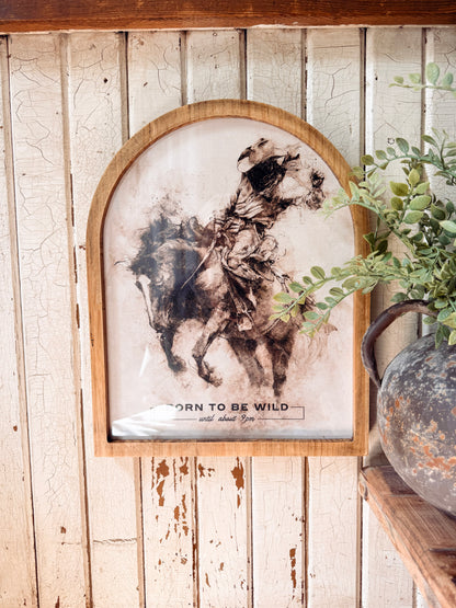 Born to be Wild Until 9pm Framed Arched Print