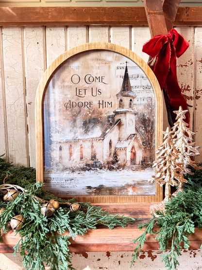 Framed Arch - O Come Let Us Adore Him Church