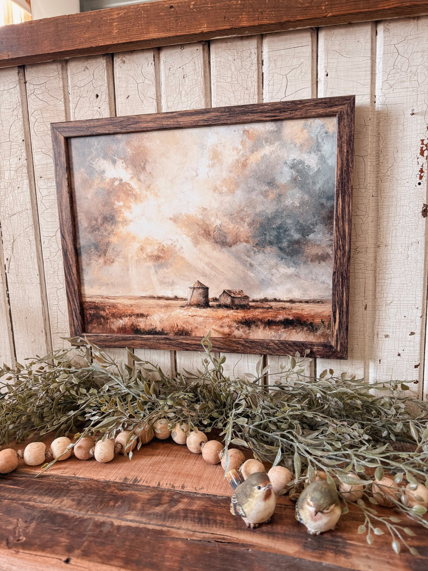 Summer Country Clouds Landscape Wood Sign