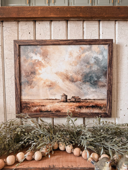 Summer Country Clouds Landscape Wood Sign