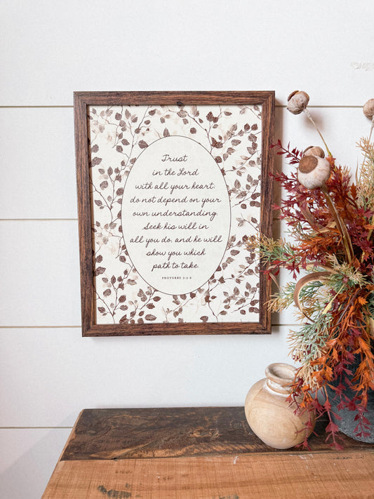 Proverbs 3: 5-6 Verse Wood Sign