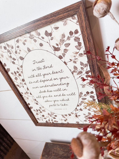 Proverbs 3: 5-6 Verse Wood Sign