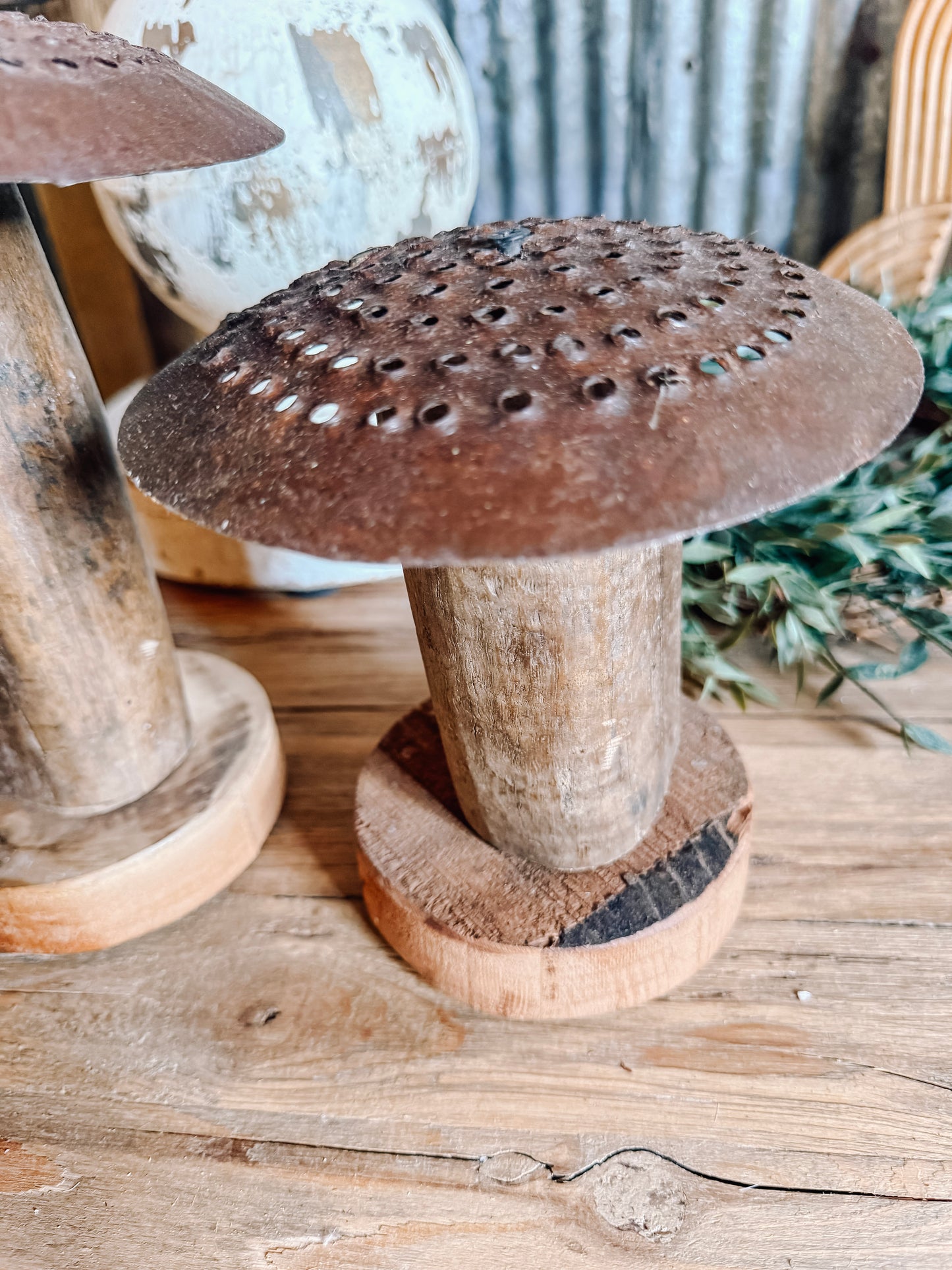 Iron Mushroom w/ Wooden Base