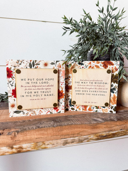 Bible Verse Signs, Tiered Tray Sign