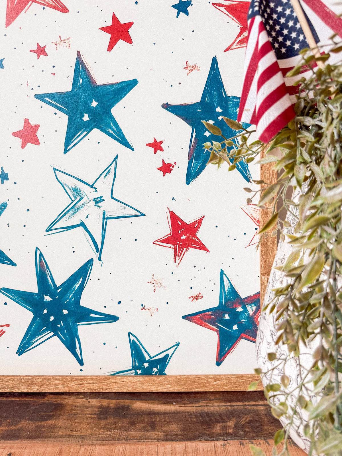 Red, White and Blue Stars Layering Sign