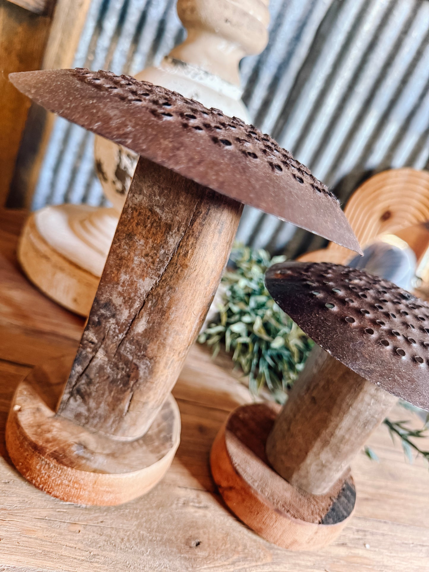 Iron Mushroom w/ Wooden Base
