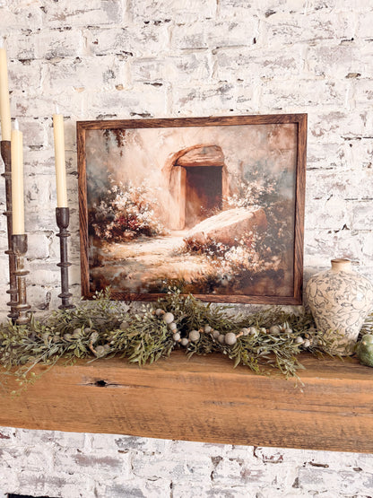 Christ Resurrection Easter Tomb Wood Sign