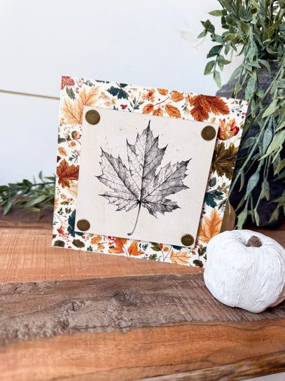 Fall Leaf Mini Tiered Tray Sign