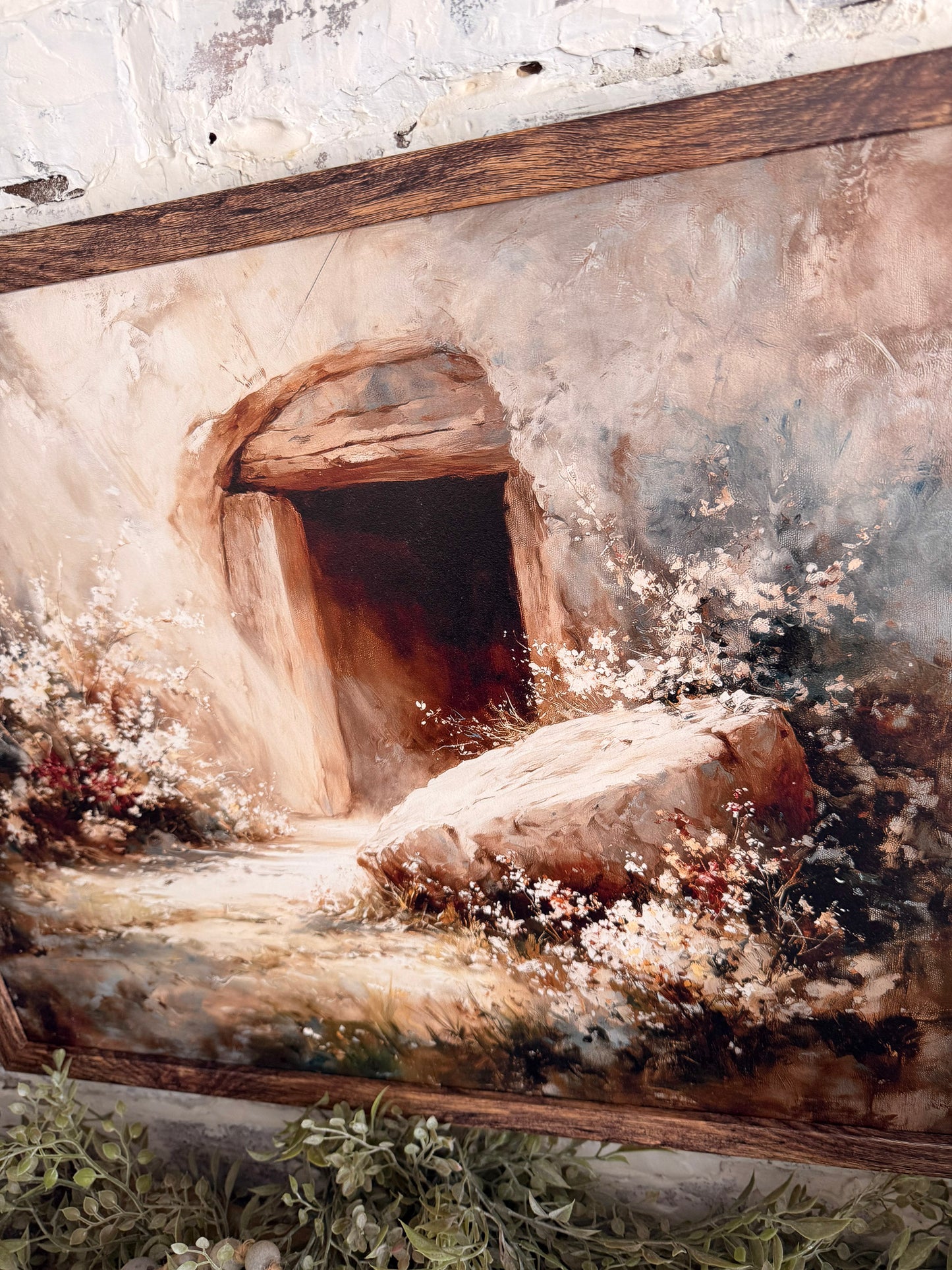 Christ Resurrection Easter Tomb Wood Sign