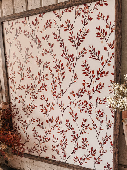 Vintage Autumn Leaf Branch Wall Art Wood Sign