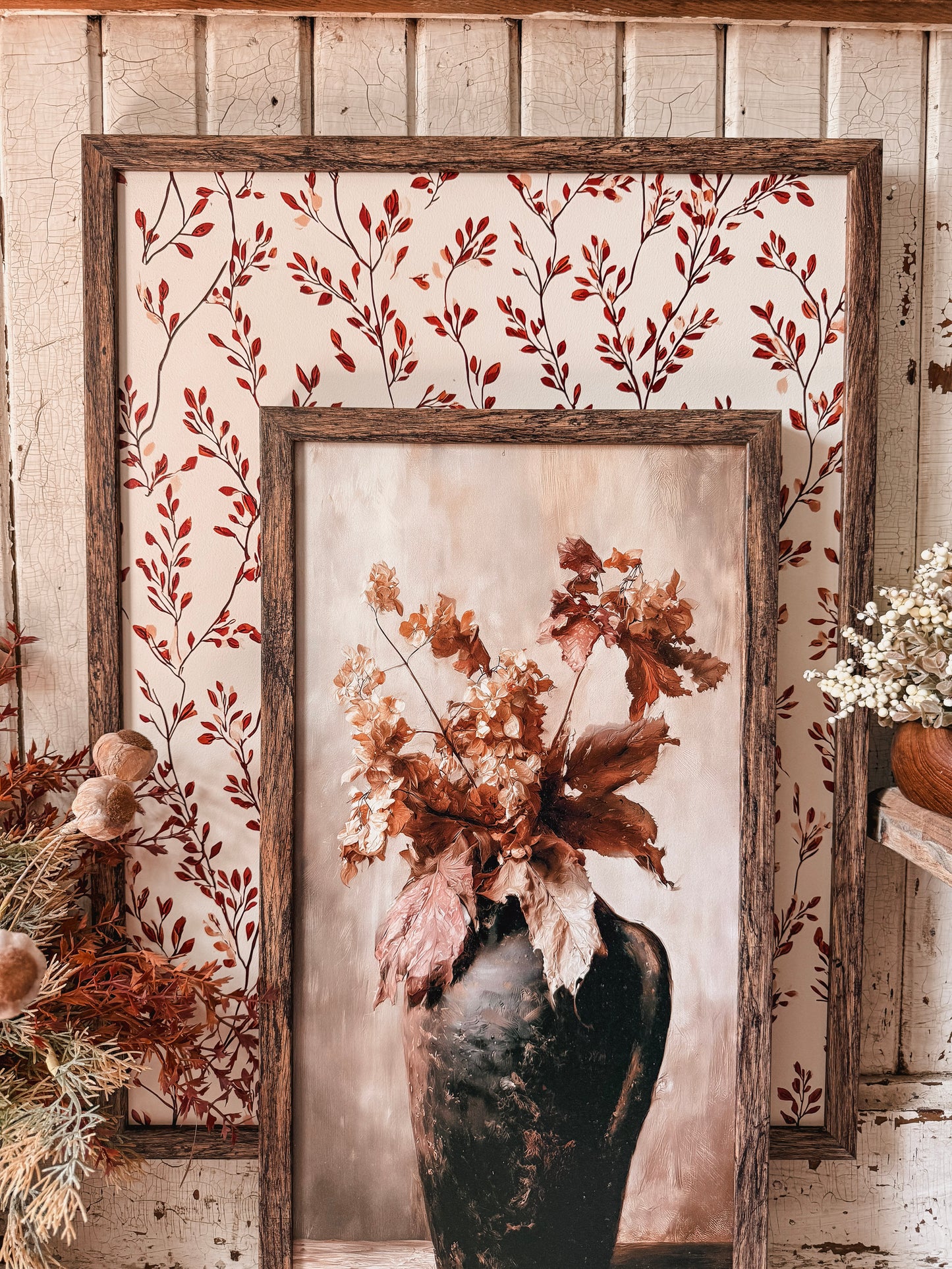Vintage Autumn Leaf Branch Wall Art Wood Sign