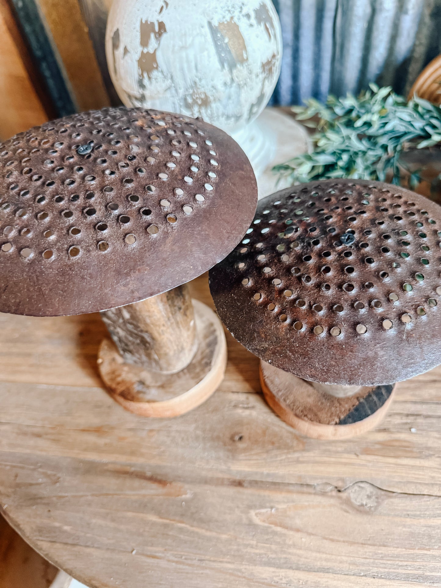 Iron Mushroom w/ Wooden Base