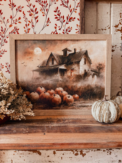 Haunted House Vintage Halloween Wood Sign