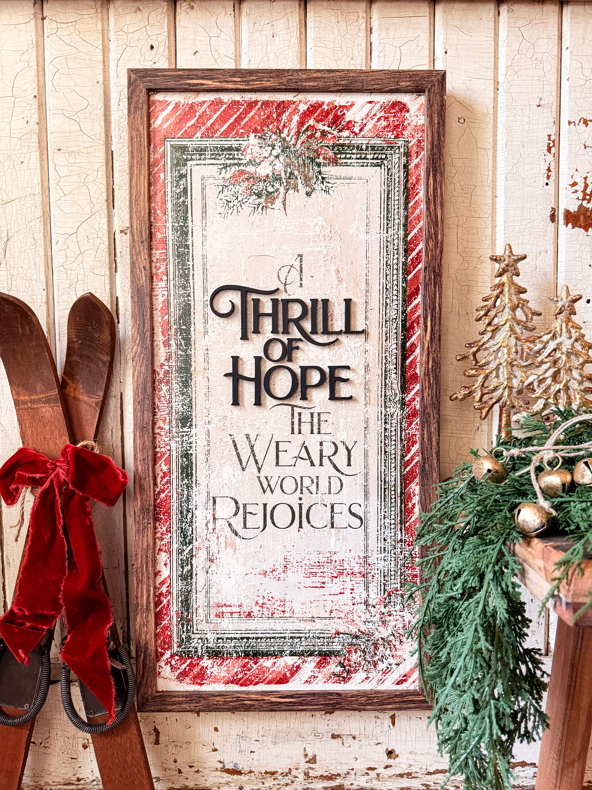 A Thrill of Hope Christmas Wood Sign
