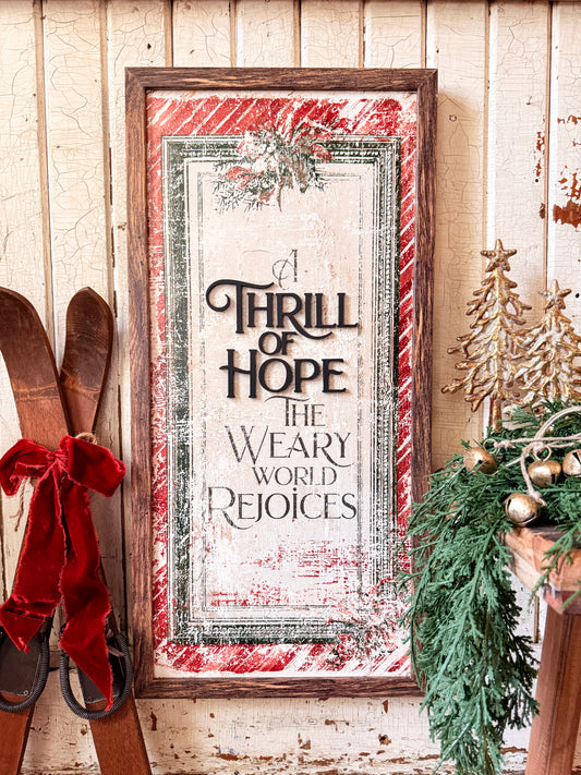 A Thrill of Hope Christmas Wood Sign