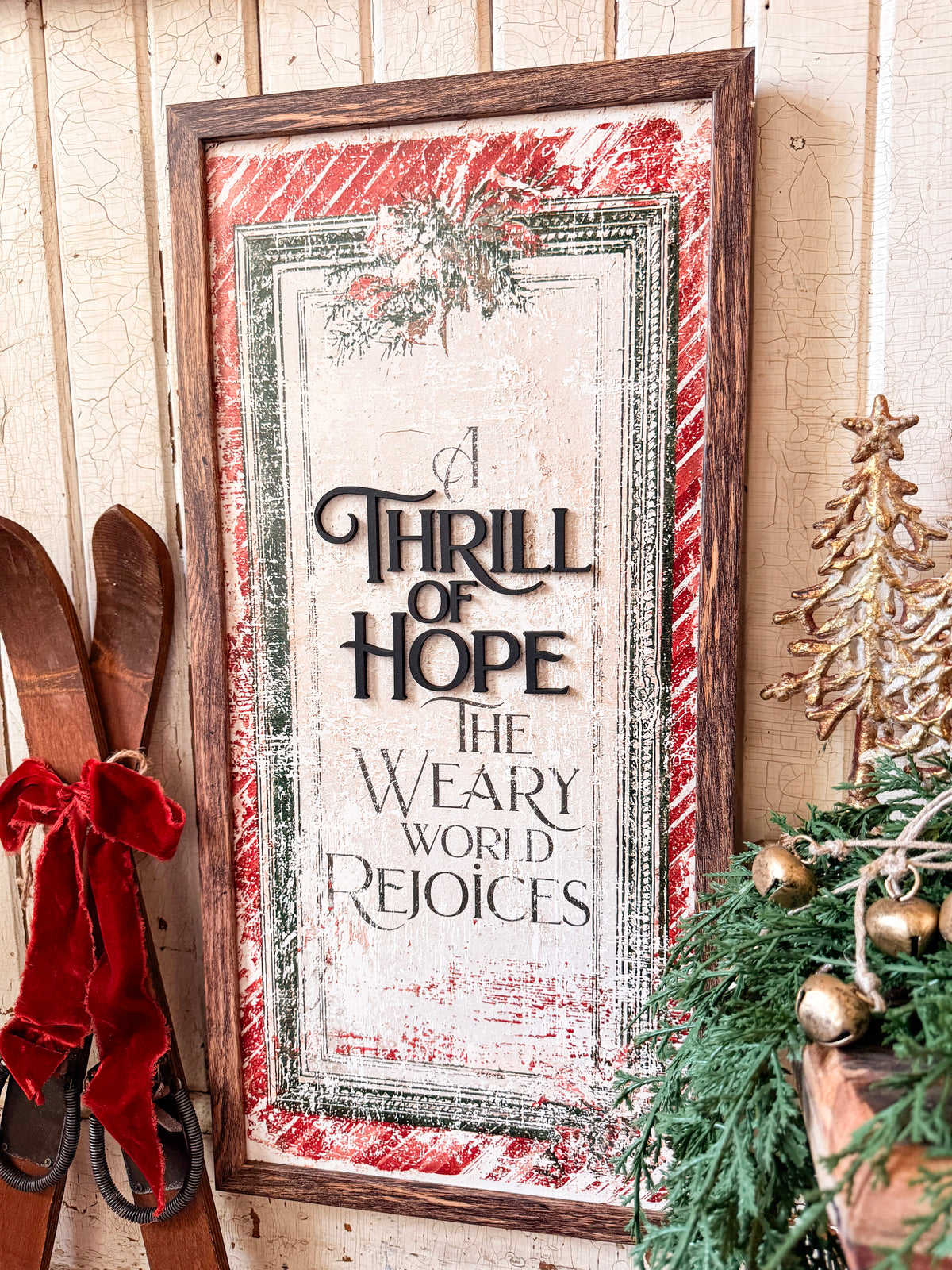 A Thrill of Hope Christmas Wood Sign