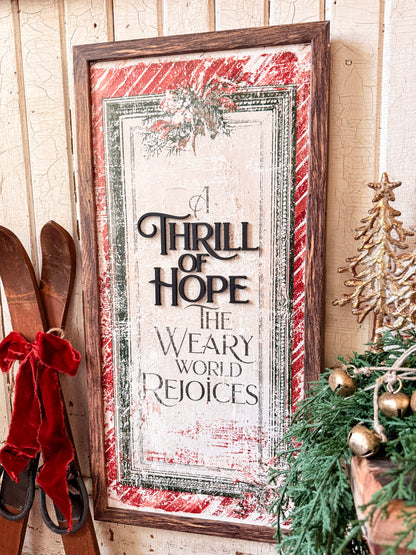 A Thrill of Hope Christmas Wood Sign