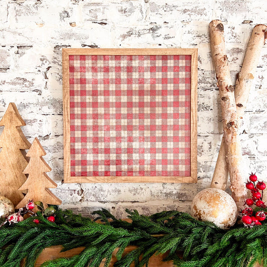Vintage Plaid Background Layering Sign