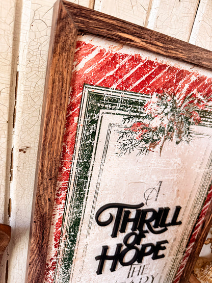 A Thrill of Hope Christmas Wood Sign