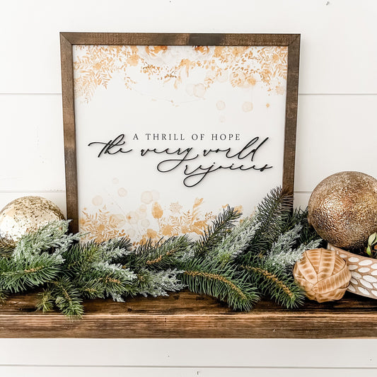 A Thrill of Hope Christmas Wood Sign