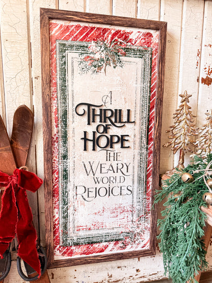 A Thrill of Hope Christmas Wood Sign
