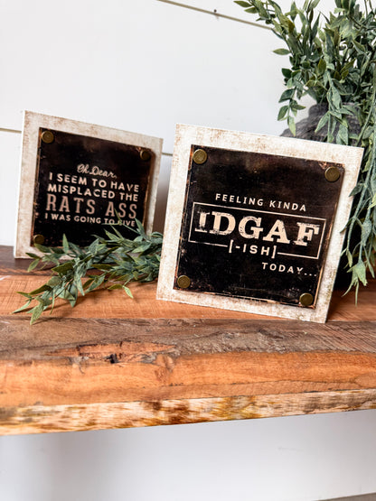 Funny Mini Tiered Tray Signs