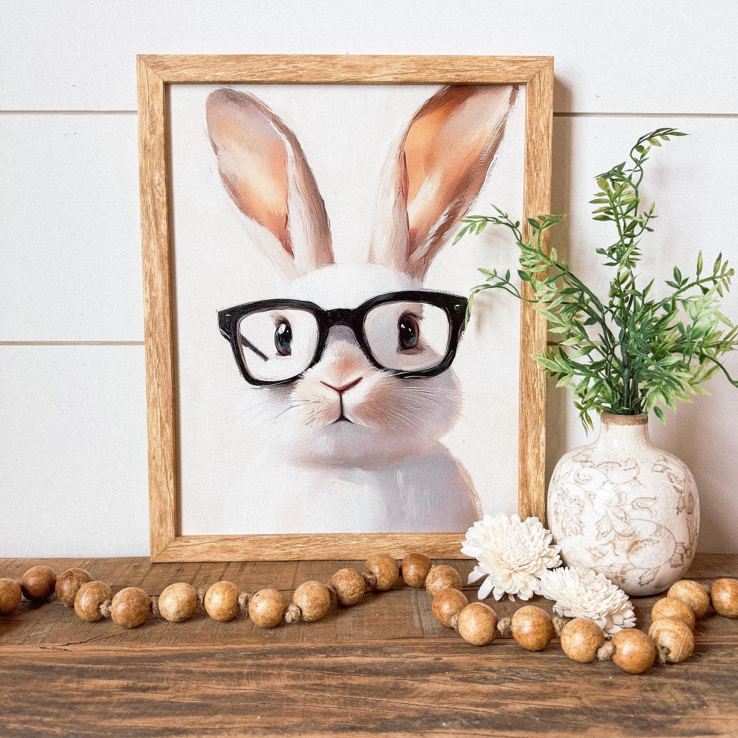 Bunny With Glasses Easter Spring Art Print