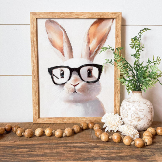 Bunny With Glasses Easter Spring Art Print