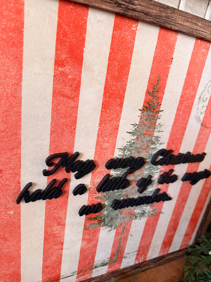 Christmas Magic Quote Vintage Wood Sign