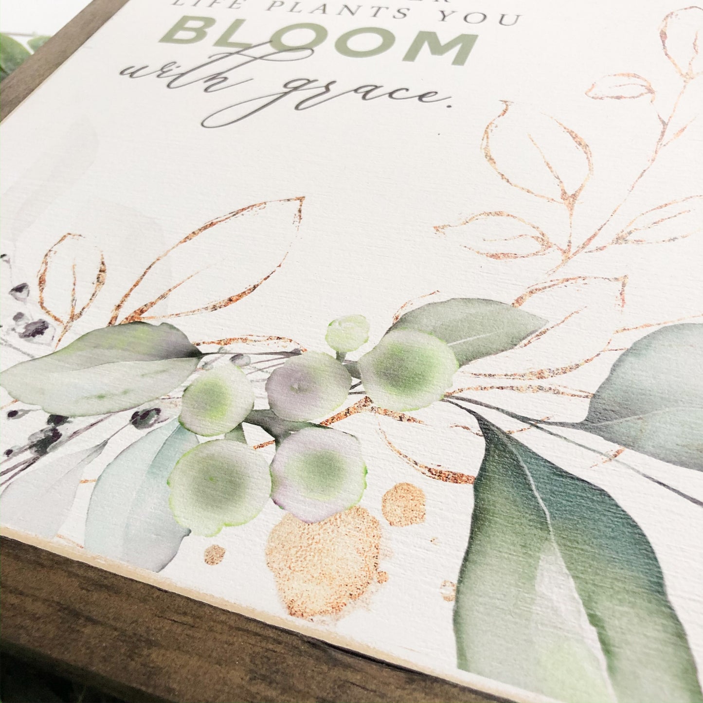 Bloom With Grace Spring Wood Sign