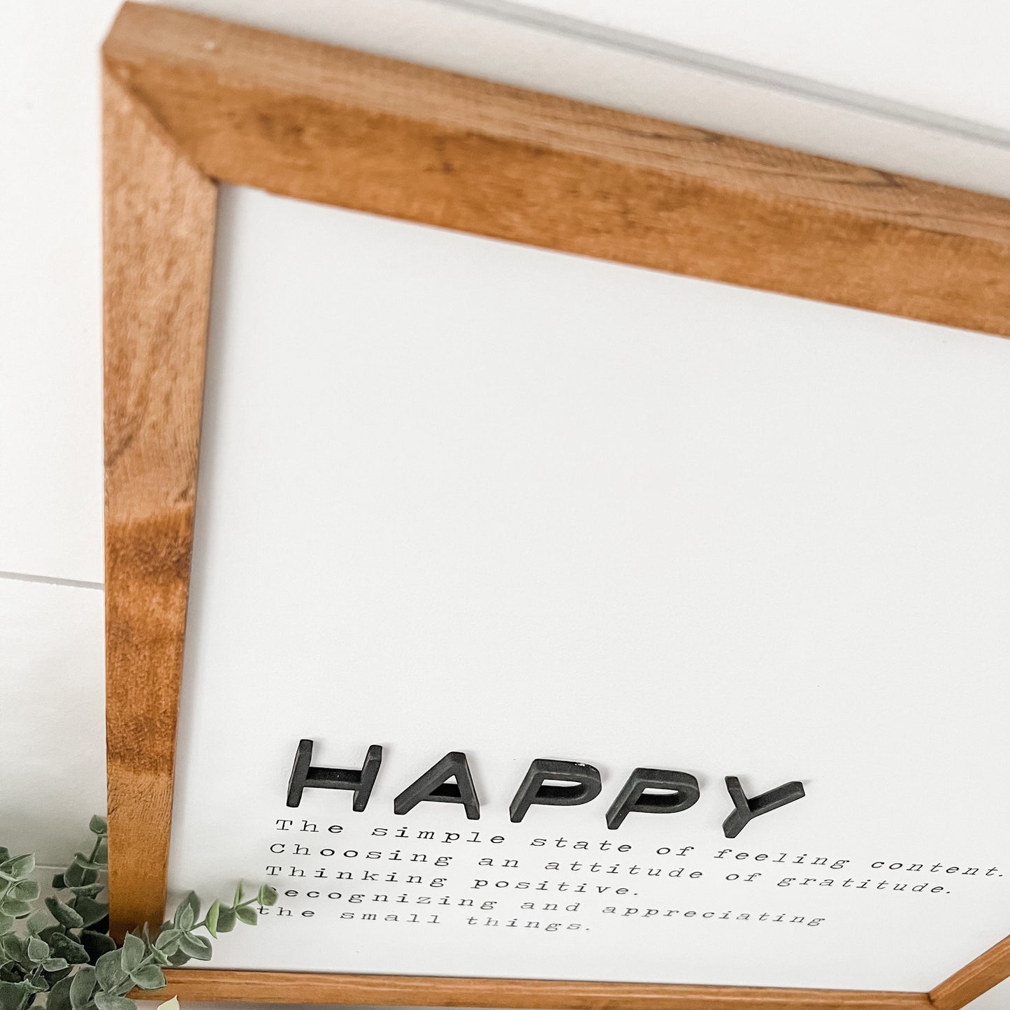 Happy Definition Wood Sign