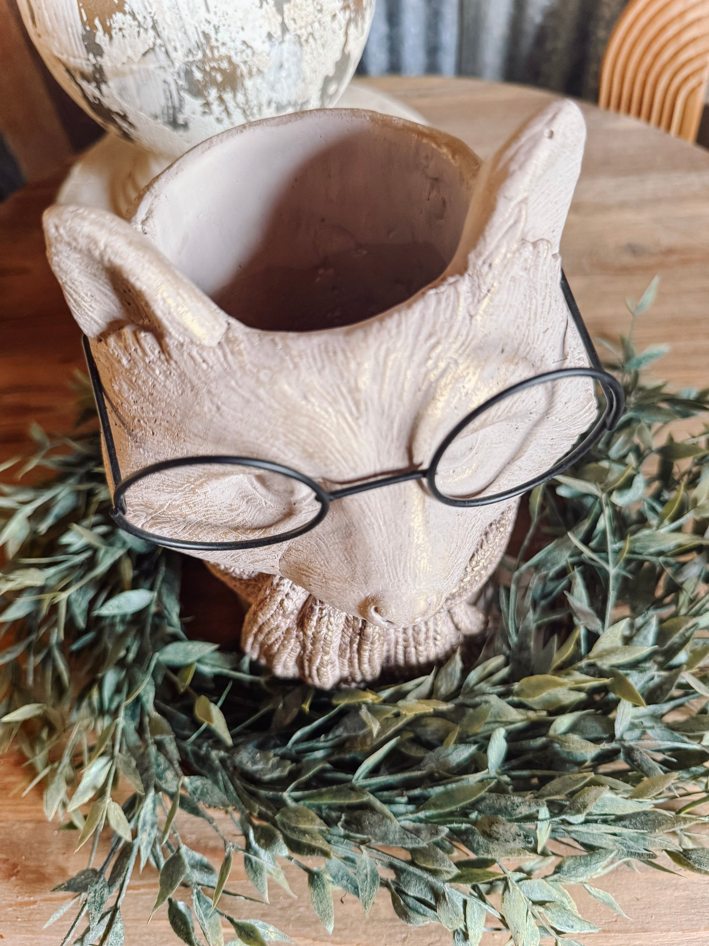Fox with Glasses Planter/Vase