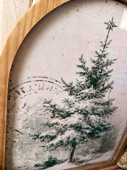 Framed Arch - Vintage Christmas Tree Stamp