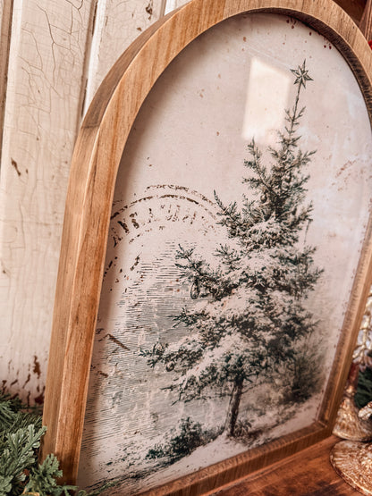 Framed Arch - Vintage Christmas Tree Stamp