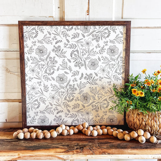 Whimsical Black & White Floral Prints