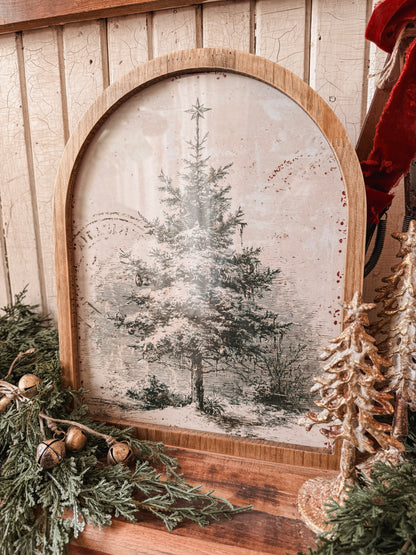 Framed Arch - Vintage Christmas Tree Stamp