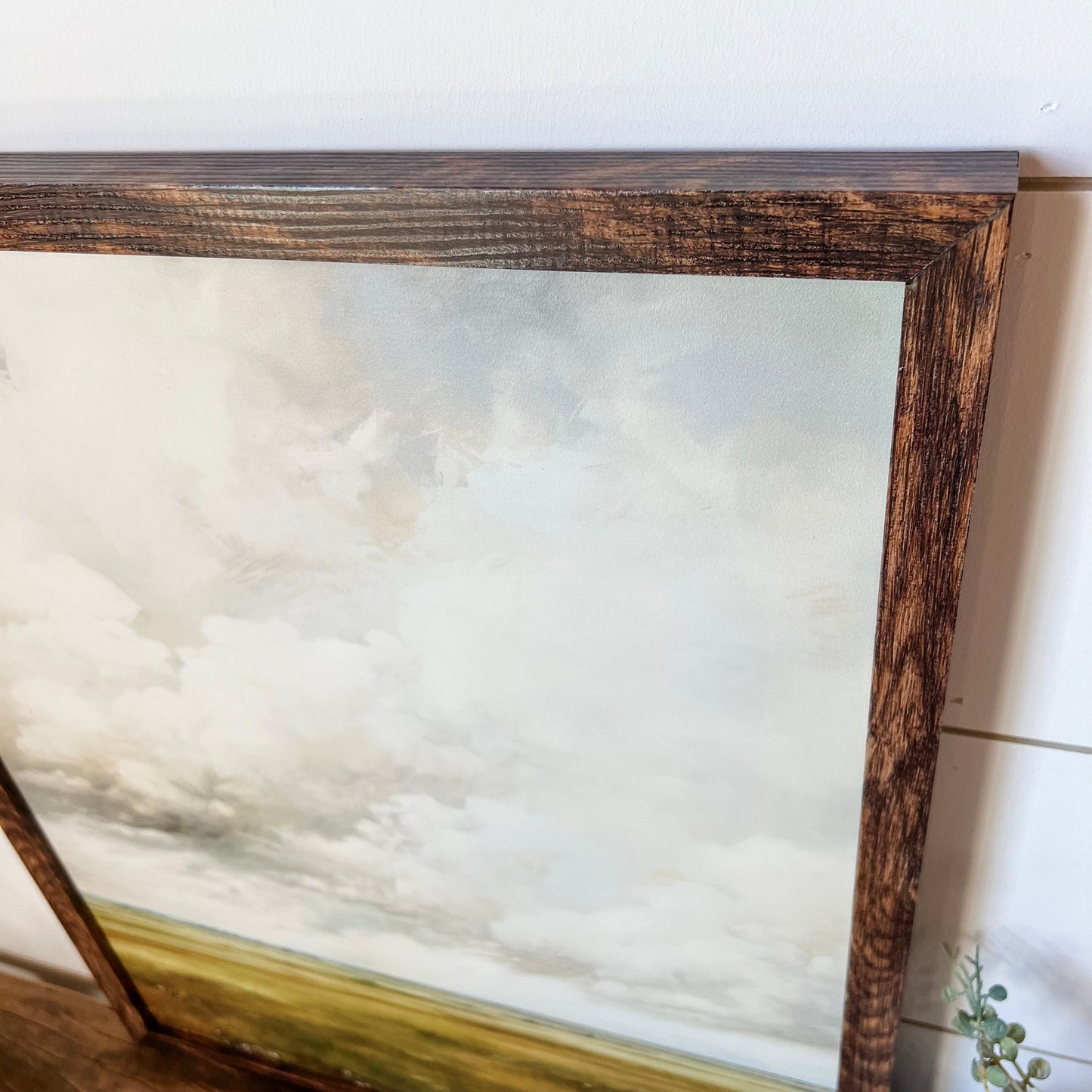 Countryside Clouds Painting Wood Sign