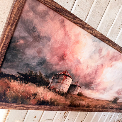 Summer Storm Country Clouds Landscape Wood Sign