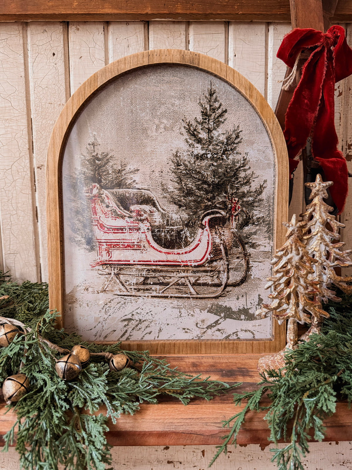 Framed Arch - Vintage Santa Sleigh