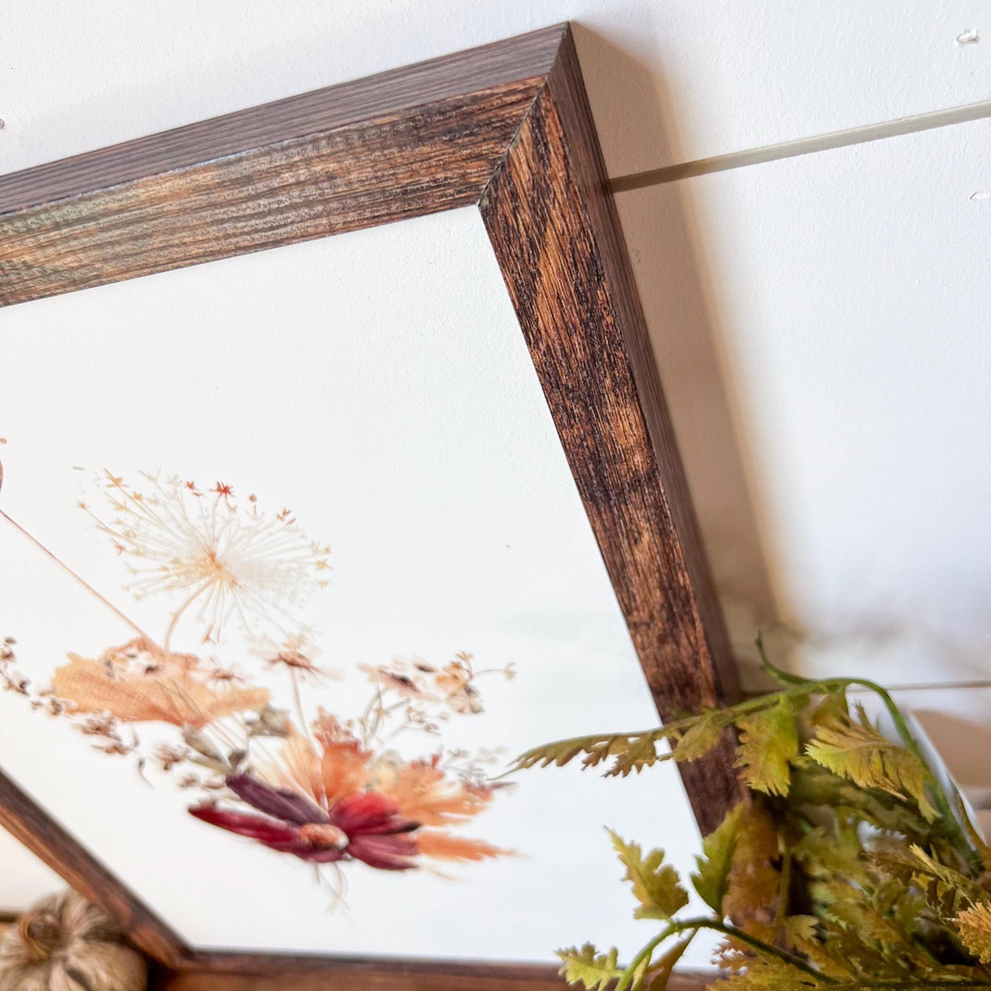 Burgundy Fall Floral Wood Sign