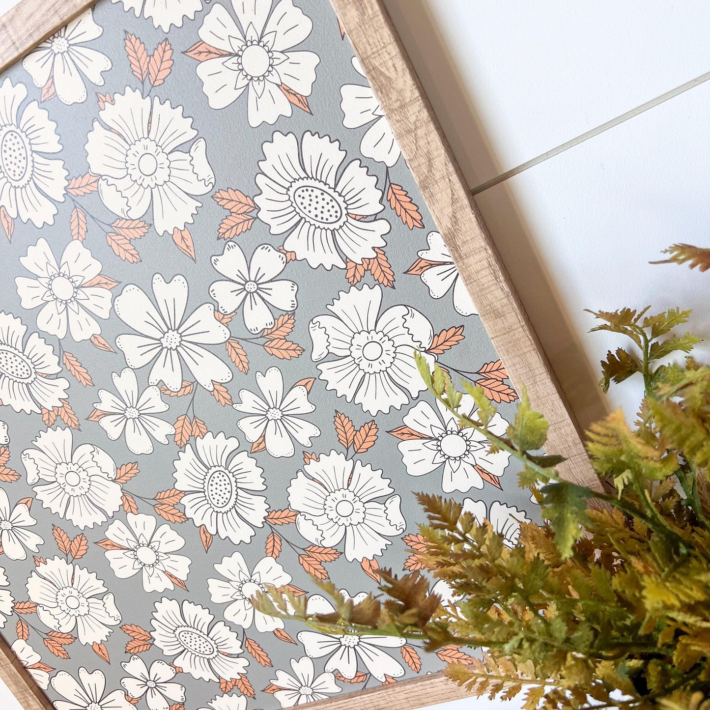 Whimsical Fall Floral Wood Sign