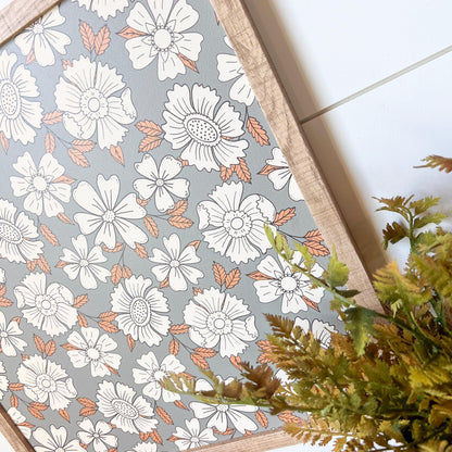 Whimsical Fall Floral Wood Sign