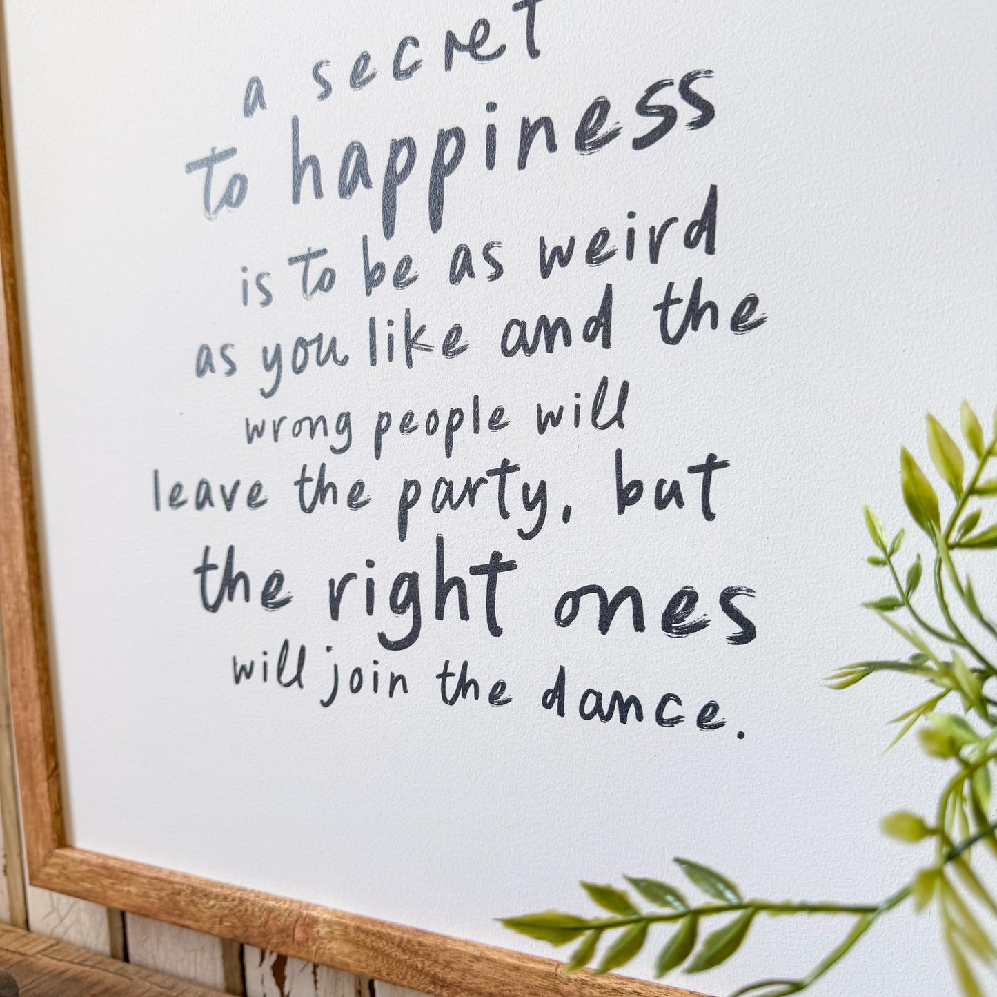 Secret to Happiness Quote Wall Art Print