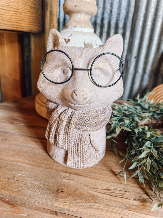 Fox with Glasses Planter/Vase