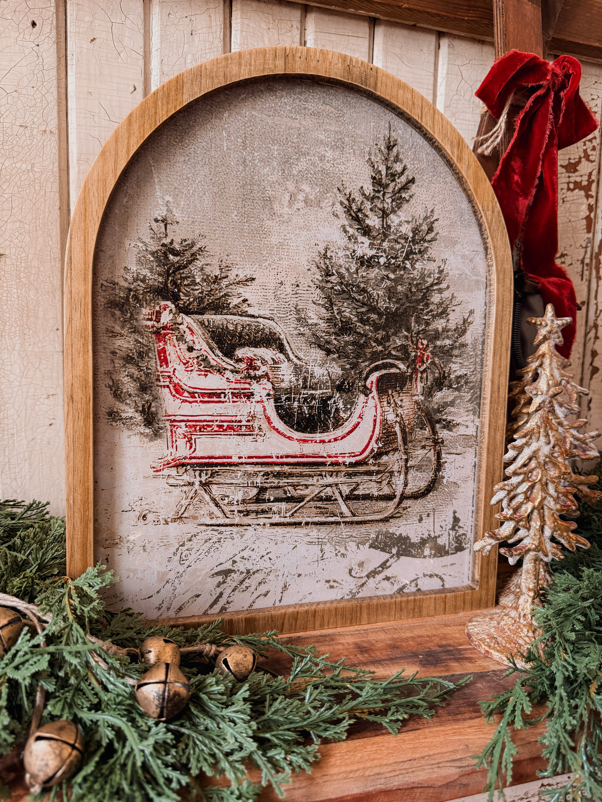 Framed Arch - Vintage Santa Sleigh