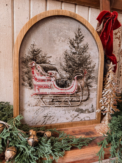 Framed Arch - Vintage Santa Sleigh