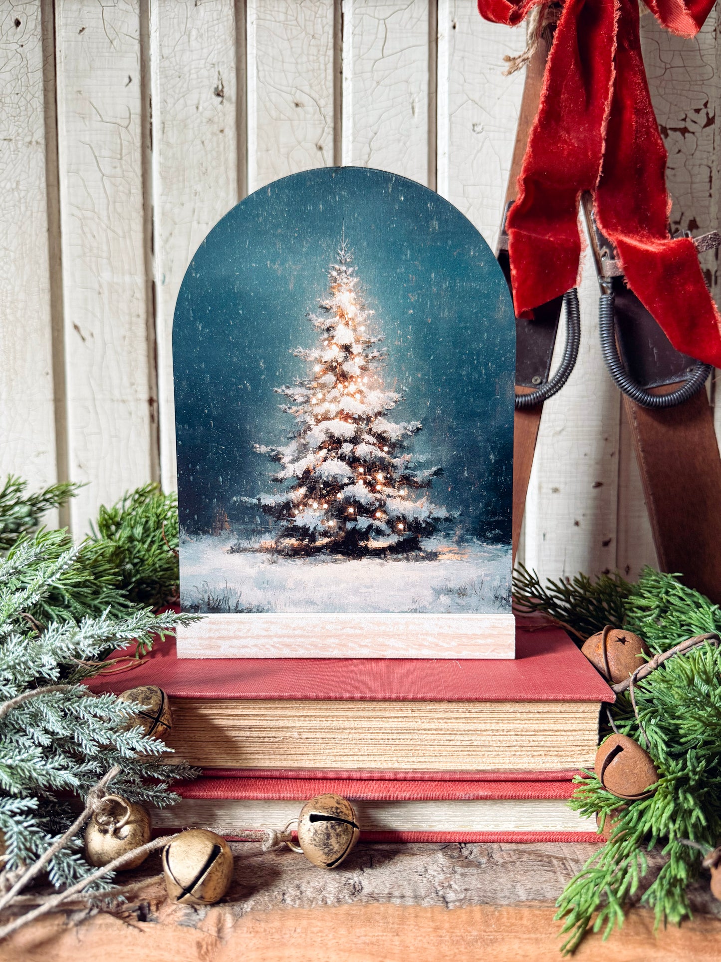 Christmas Arched Wood Signs