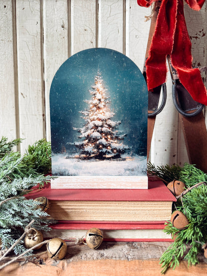Christmas Arched Wood Signs