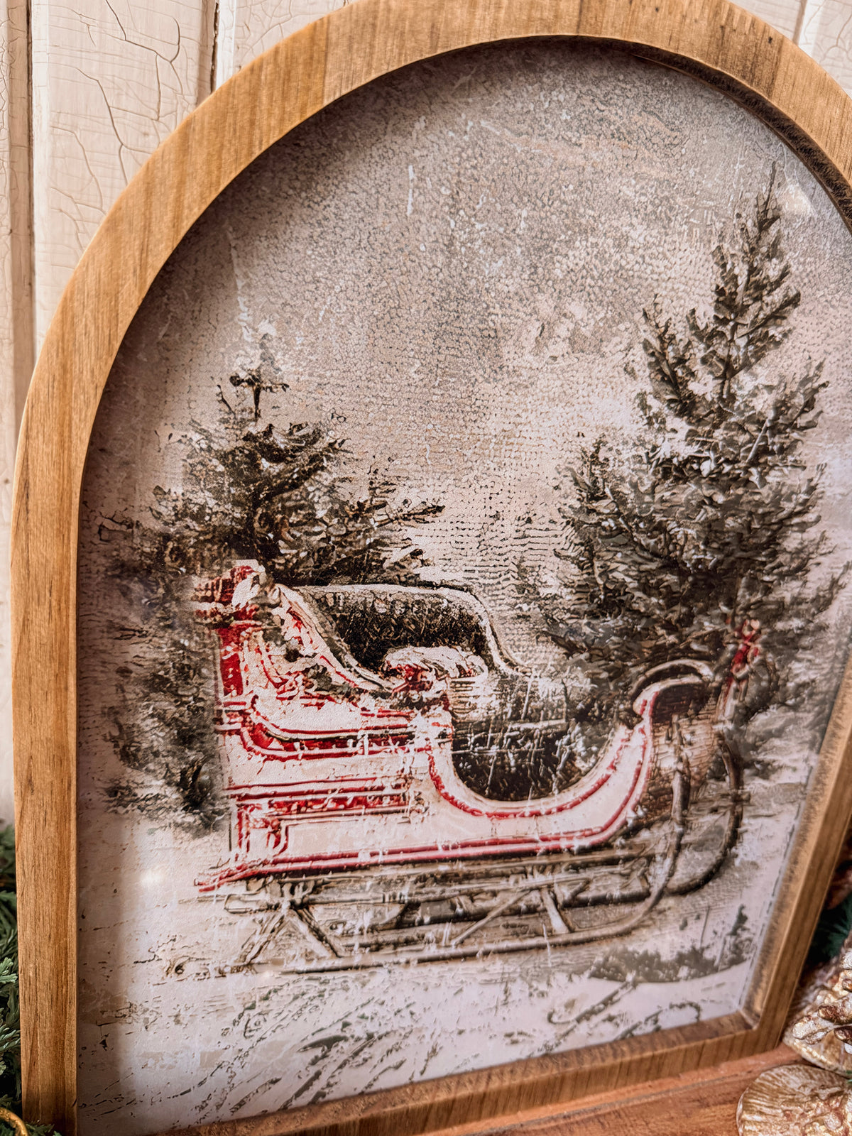 Framed Arch - Vintage Santa Sleigh