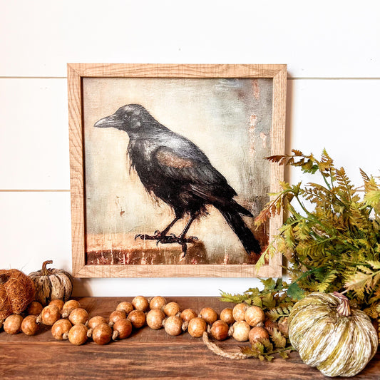 Vintage Crow Halloween Sign
